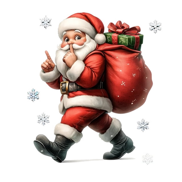 BotaniNest Santa Themed Wall Sticker For Festive – Unique Peel And Stick Character Wall Art For Home And Holiday Prep