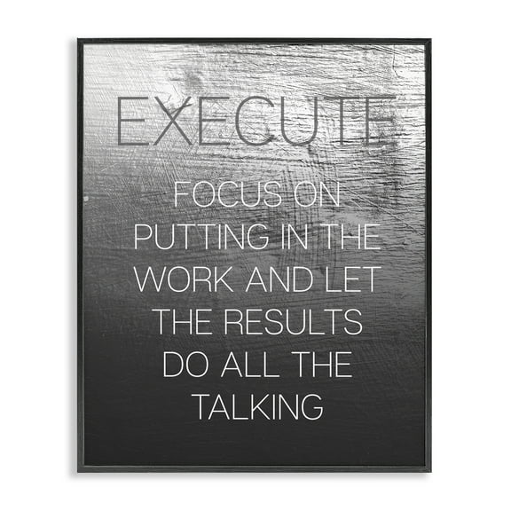 Stupell Industries Execute Motivational Definition Text & Numbers Painting Black Framed Art Print Wall Art, 11 x 14