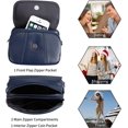 thumbnail image 3 of Bolso Bandolera De Moda para Mujer - Bolso para Teléfono De Cuero Genuino - Bolso De Hombro Pequeño - Bolso Billetera De Gran Capacidad con Tres Cremalleras - Bolso De Hombro con Correa Ajustable BRILLAR  Rojo Verde, 3 of 5