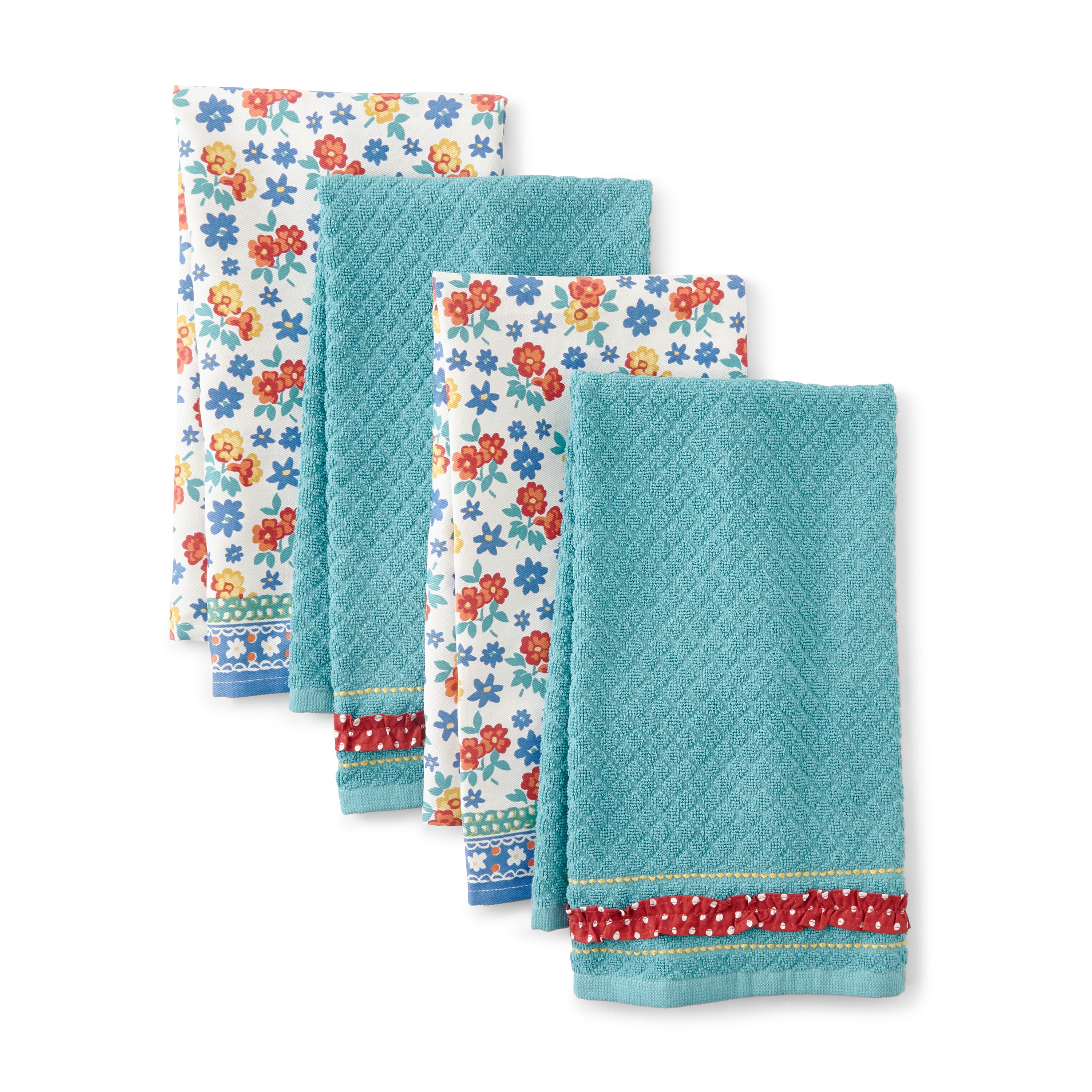 The Pioneer Woman Floral Kitchen Towel Set, Multicolor, 4 Piece - image 3 of 4