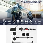 Motorcycle helmet Bluetooth intercom, two-way 1500M intercom communication system, DSP noise reduction technology, IP65 waterproof, compatible with a wide range of helmets