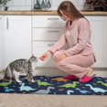 thumbnail image 3 of Dinosaur and Leaf Navy Blue Pattern Anti Fatigue Kitchen Rugs Set Of 2, Non Slip Washable Decorative Floor Mats for Kitchen Sink Laundry, 17"x30" and 17"x47", 3 of 6