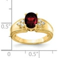thumbnail image 5 of 14K Yellow Gold 8X6mm Oval Garnet Aa Diamond Ring (Size 6) Made In United States y4452ga/aa, 5 of 5