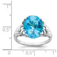 thumbnail image 2 of 925 Sterling Silver Polished Prong set Oval Blue Topaz Ring Size 7 Ring for Women - 6.00 cwt, 2 of 2