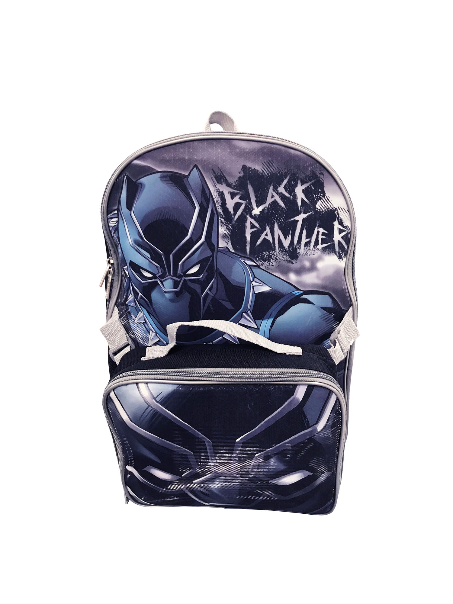 One Size Marvel Boys Black Panther Backpack with Lunch Kit 