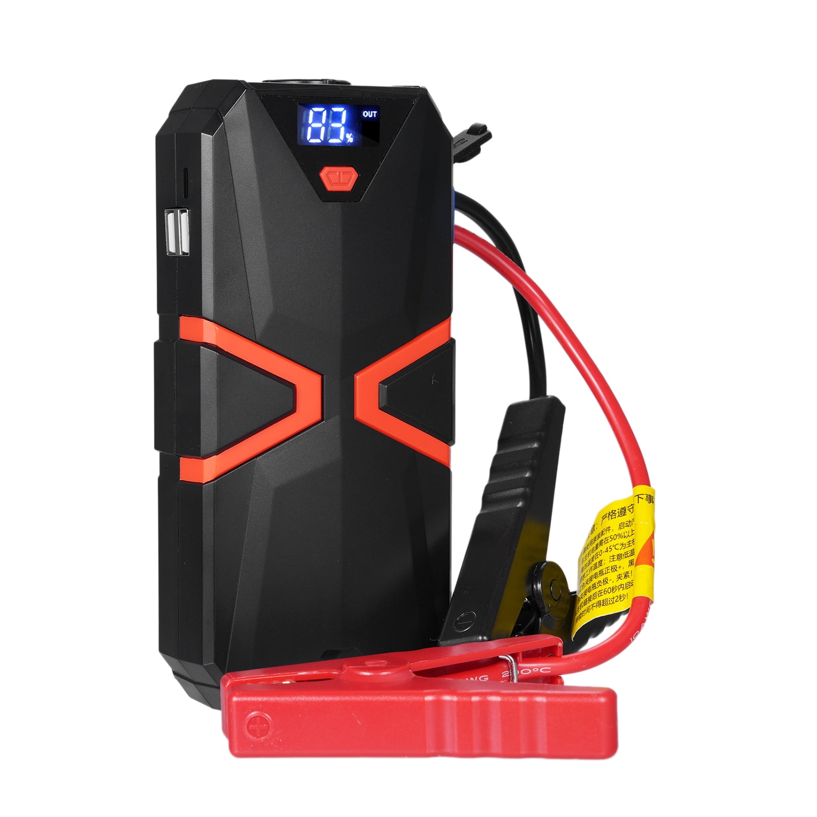 Lepmerk DN06 Portable Car Jump Starter with 6000mAh Battery, 12V Auto Emergency Power Bank, Compact ABS Design in Black & Red, Ideal for Outdoor Use