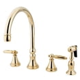 thumbnail image 1 of Gourmetier Two Handle Kitchen Faucet, Polished Brass, 1 of 1