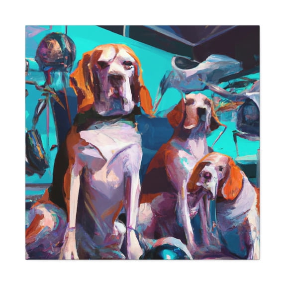 Beagle in Rococo Style - Canvas
