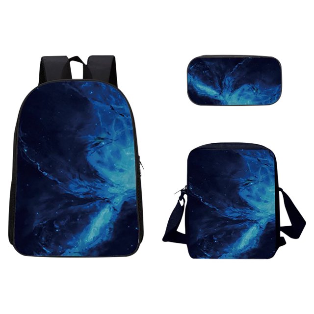 Bolso de escuela con patrón de animales en 3D, bolso multifunción de viaje transpirable para exteriores, 3 piezas Wmkox8yii jkg5011