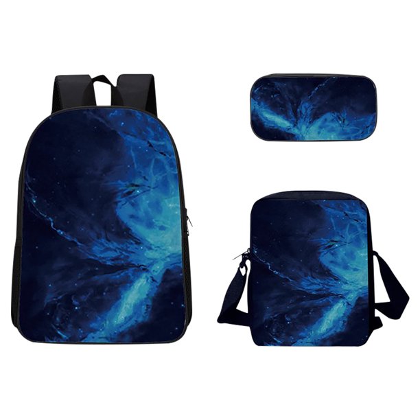 Bolso de escuela con patrón de animales en 3D, bolso multifunción de viaje transpirable para exteriores, 3 piezas Wmkox8yii jkg5011