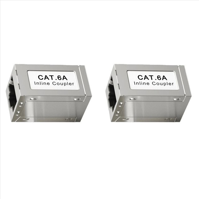 2X Acoplador Blindado RJ45 Hembra A Hembra CAT6A Acoplador Ethernet en Línea Adaptador Extensor Ethernet Cable Ethernet
