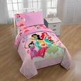thumbnail image 3 of 2pc Disney Princesses Quilt Throw Blanket Girls Bedding Set, 3 of 6