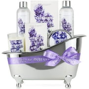 Spa Gift Sets for Women - 7 Pcs Lavender Gift Baskets, Beauty Body Care Kits for Birthday Mothers Day Gifts