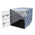 thumbnail image 3 of Azulejo Dog Crate Cover, Folkloric Portuguese Pattern with Floral Motifs in Squares, Easy to Use Pet Kennel Cover Small Dogs Puppies Kittens, 7 Sizes, Dark Sky Blue Sky Blue, by Ambesonne, 3 of 6