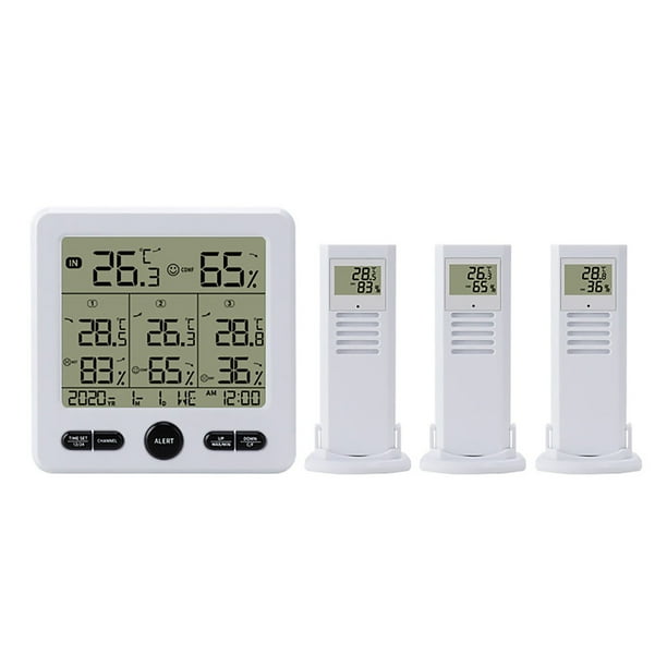 Termómetro E Higrómetro Inalámbrico Multifuncional Higrómetro Inalámbrico Para Interiores Y Exteriores Con Tres Sensores Remotos Eigraketly HA027154-01