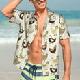 thumbnail image 4 of Cauagu Chicken Cartoon Print Hawaiian Shirt for Men,Casual Short Sleeve Button Down Shirts Summer Beach Men's Regular-Fit Short-Sleeve Print Shirt -Medium, 4 of 6