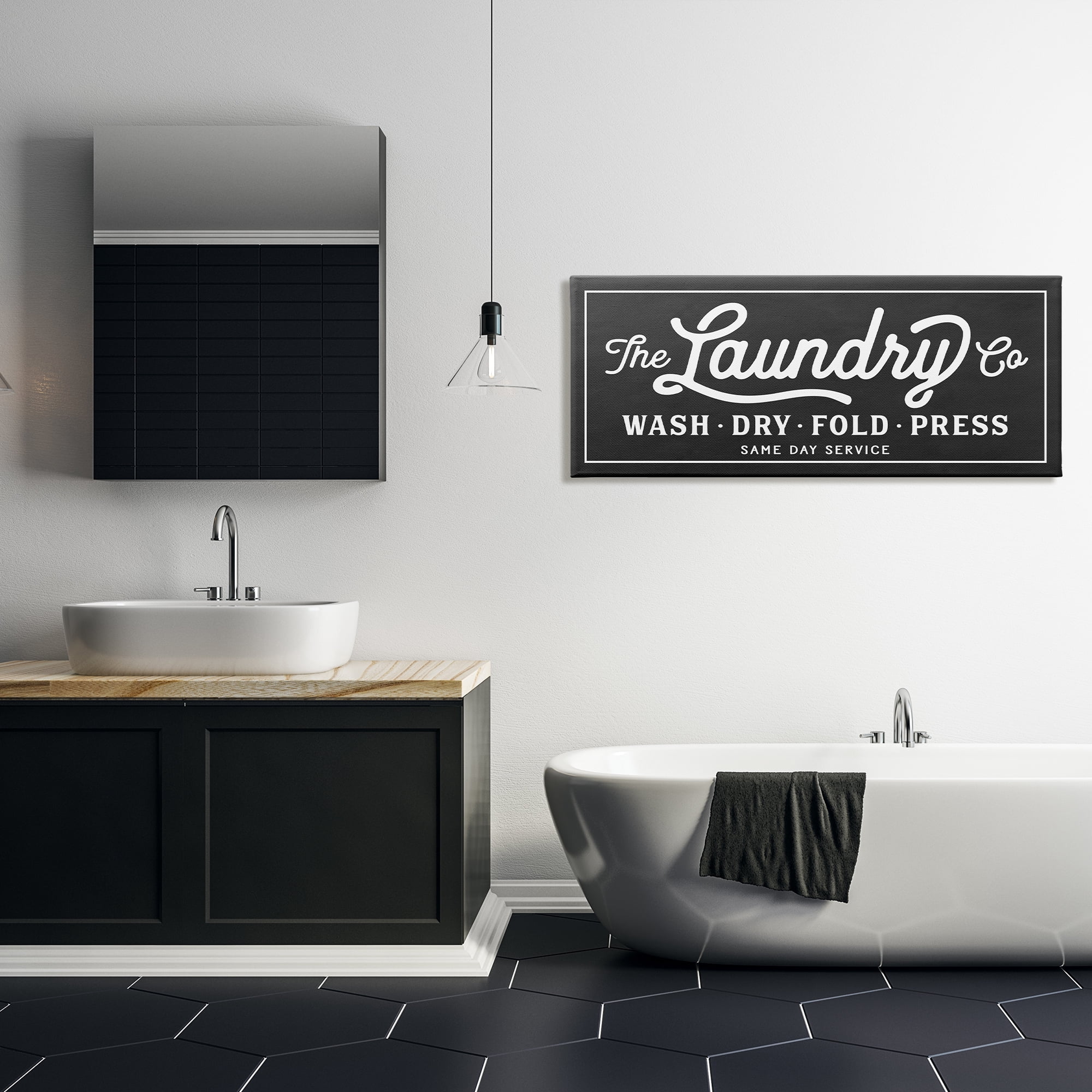 Stupell IndustriesVintage Laundry Sign Cursive TypographyCanvas Wall Art by Lettered and Lined