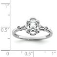 thumbnail image 2 of Sterling Silver Rhodium-Plated White Topaz & Diam. Ring (Size 5) Made In India qbr21apr-5, 2 of 5