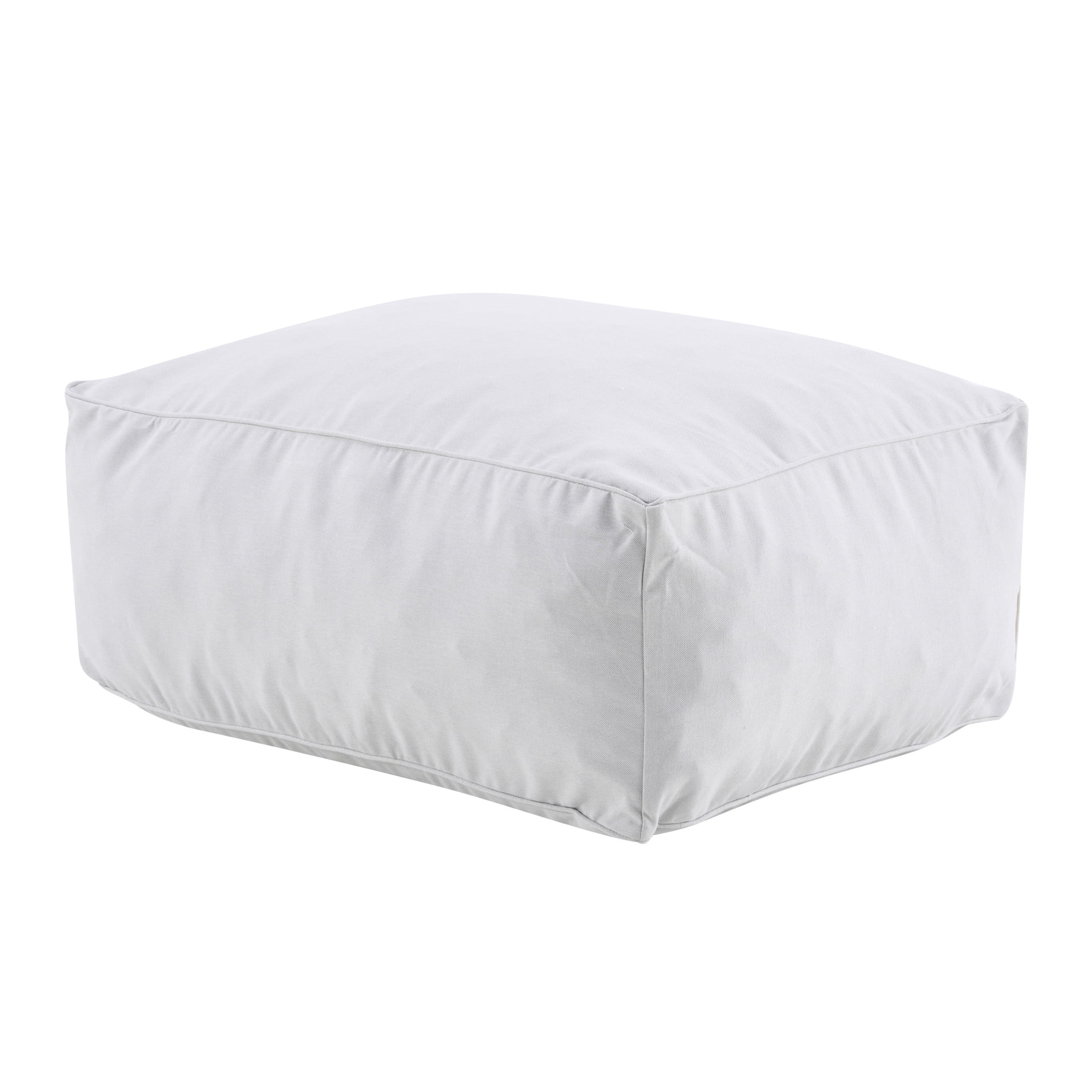Christopher Knight Home Outdoor Patio Bean Bag Ottoman, Lounge Chair with Foam Fill, Light Gray