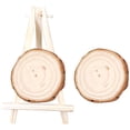 thumbnail image 2 of 1 Ensemble de Tranches de Bois Vierges Bois Non Fini Rond Petite Découpe Ronde avec Support, 2 of 9