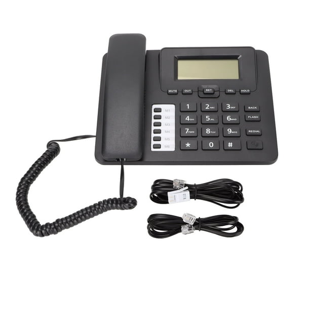 Teléfono de escritorio con cable para el hogar, pantalla LCD, manos libres, identificador de llamadas, despertador, teléfono fijo de negocios para el hogar y el Hotel