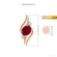 thumbnail image 3 of ANGARA Natural Shell Style Oval 2 ct Ruby and Diamond Pendant in 14K Rose Gold for Women (Size-9x7mm) | July Birthstone, Birthday, Anniversary, Jewelry Gift for Women | Natural Ruby Necklace, 3 of 9