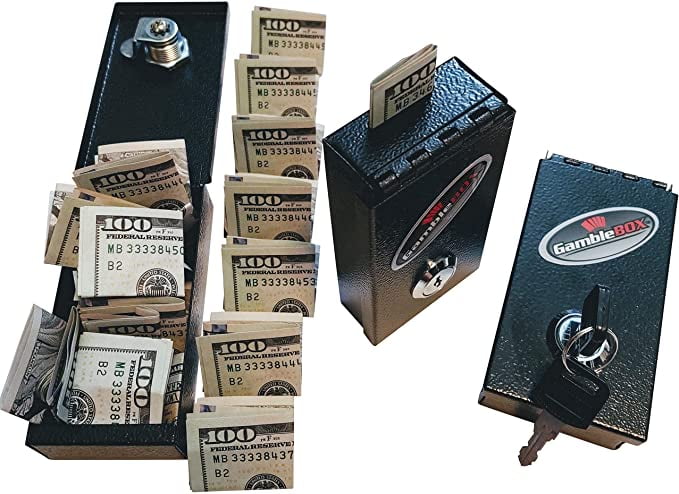 Gamble box Gambling Personal Pocket Cash Drop Lock Box Safe Wallet With Red Velvet Carrying Bag