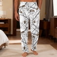 thumbnail image 4 of Havenx Mens Pajama Pant Camo Elastic Pajama with Pockets Straight-Fit Long Pj Bottoms Drawstring Loose Comfort Lounge Novelty Casual Pant,White L, 4 of 6