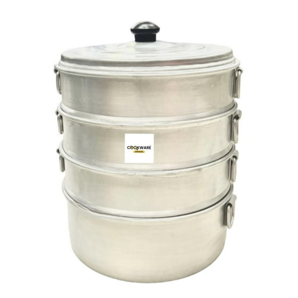 Aluminium Momo Maker & Steamer With Lid & Handles - Silver, 2.5 Liters | 4 Tier Steamer - Multipurpose Steamer For Veggies, Idli, Modaks | Light Weight & Durable - Flame Proof, Rust Free, Unbreakable