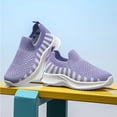 thumbnail image 2 of WZEIIOT Girls Breathable Mesh Sneakers Lightweight Casual Slip-On Soft Sole Sports Shoes, 2 of 9