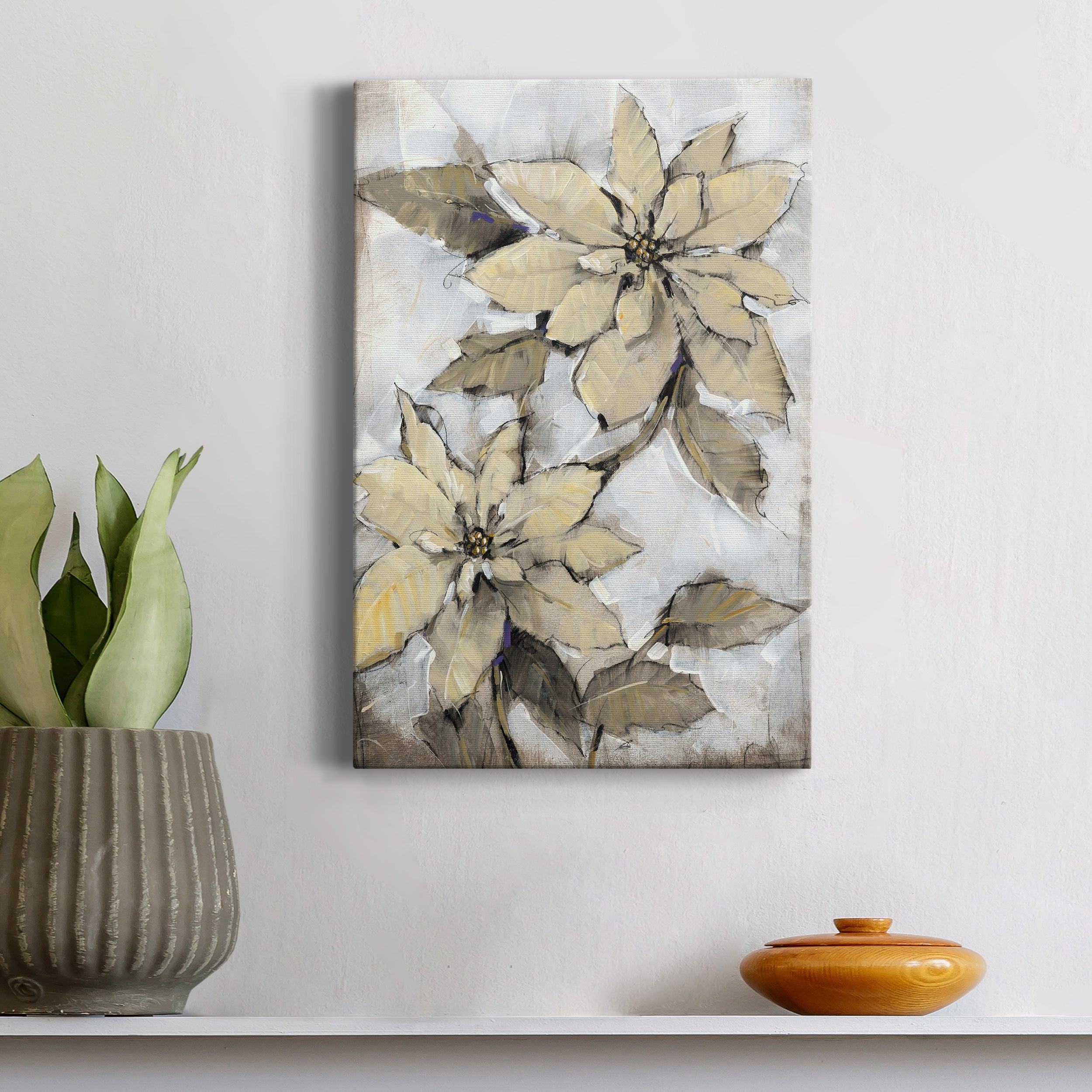 Poinsettia Study I Premium Gallery Wrapped Canvas - Ready to Hang