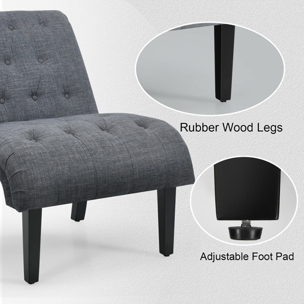Finihen Armless Accent Chair, Cotton Linen Fabric Armless Accent Chair with Adjustable Foot Pads, for Living Room, Bedroom, Dark Gray Finihen Armless Accent Chair, Cotton Linen Fabric Armless Accent Chair with Adjustable Foot Pads, for Living Room, Bedroom, Dark Gray