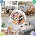 thumbnail image 4 of Pioneer Flower Floral Print Pattern Square Tablecloth,Waterproof Square Table Cover,Wipeable Spillproof Washable Table Cover for Home Kitchen Party Decor 42"X42"(107x107cm), 4 of 6