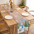 thumbnail image 3 of Merry Christmas Table Runner 90 Inches Long Farmhouse Dress Scarves, Rustic Xmas Tree Elk Blue Snowman Snowflake Dining Tablerunner for Coffee Table/Kitchen Island/Party Décor, 13" x 90", 3 of 8