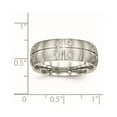 thumbnail image 6 of Stainless Steel Brushed and Grooved w/CZ 8mm Half Round Band, 6 of 7