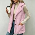 thumbnail image 7 of LUVDA Fleece Lapel Vest for Women - Button Up Sleeveless Warm Jacket with Pockets for Casual Outdoor Fall Winter Layering, 7 of 7