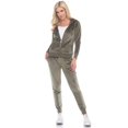 thumbnail image 1 of 2121-08-XL Velour Tracksuit Set, Green - Extra Large - 2 Piece, 1 of 1