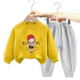 thumbnail image 5 of Hessimy Toddler Boys Girls Spring Summer Soft Fabric Thermal Underwear Soft Warm Long Sleepwear Pjs Set, Soft Fabric Thermal Pjs(Yellow,110), 5 of 7