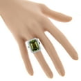 thumbnail image 3 of Luxurman Ladies 14K Peridot Quartz Gemstone Natural Diamond Cocktail Ring (White Gold Size 5), 3 of 3