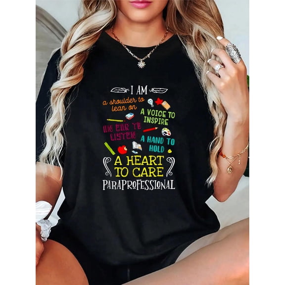 Paraprofessional Gift Heart To Care Paraprofessional T-Shirt