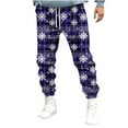 thumbnail image 2 of Pantalones largos para hombre, pantalones deportivos ajustados para correr, pantalones deportivos con cordón, pantalones con estampado navideño, pantalones para hombre, 2 of 5