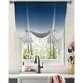 thumbnail image 3 of Navy Blue Gray Ombre Tie Up Curtains for Kitchen Bathroom Bedroom Windows 45 Inch Length, Modern Gradient Abstract Art Balloon Drape Curtains Shade Rod Pocket Drapery Curtain Panel, 42"x45", 3 of 7