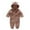 Khaki, variant on JIUKE Infant Baby Boys Girls Clothes Newborn Fleece Footed Jumpsuit Cute Ear Hooded Winter Warm Snowsuit Romper