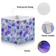 thumbnail image 3 of Foldable Fabric Storage Bin Home Cubes Clothing Organizer Bins Large Collapsible Box Basket for Home Organizer Watercolor Blue-purple Flowers, 3 of 7