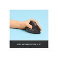 thumbnail image 3 of Logitech Lift Left Vertical Ergonomic Mouse, Left-handed, Wireless, Bluetooth or Logi Bolt USB, Quiet clicks, 4 buttons, compatible with Windows/macOS/iPadOS, Laptop, PC - Graphite, 3 of 5