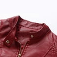 thumbnail image 5 of Yoodem Leather Jacket Women Womens Winter Jacket Womens Long Sleeve Leather Jacket Motorcycle Leather Jacket Pu Leather Jacket Fashion Womens Jacket Coat Leather Jacket Wine M, 5 of 8