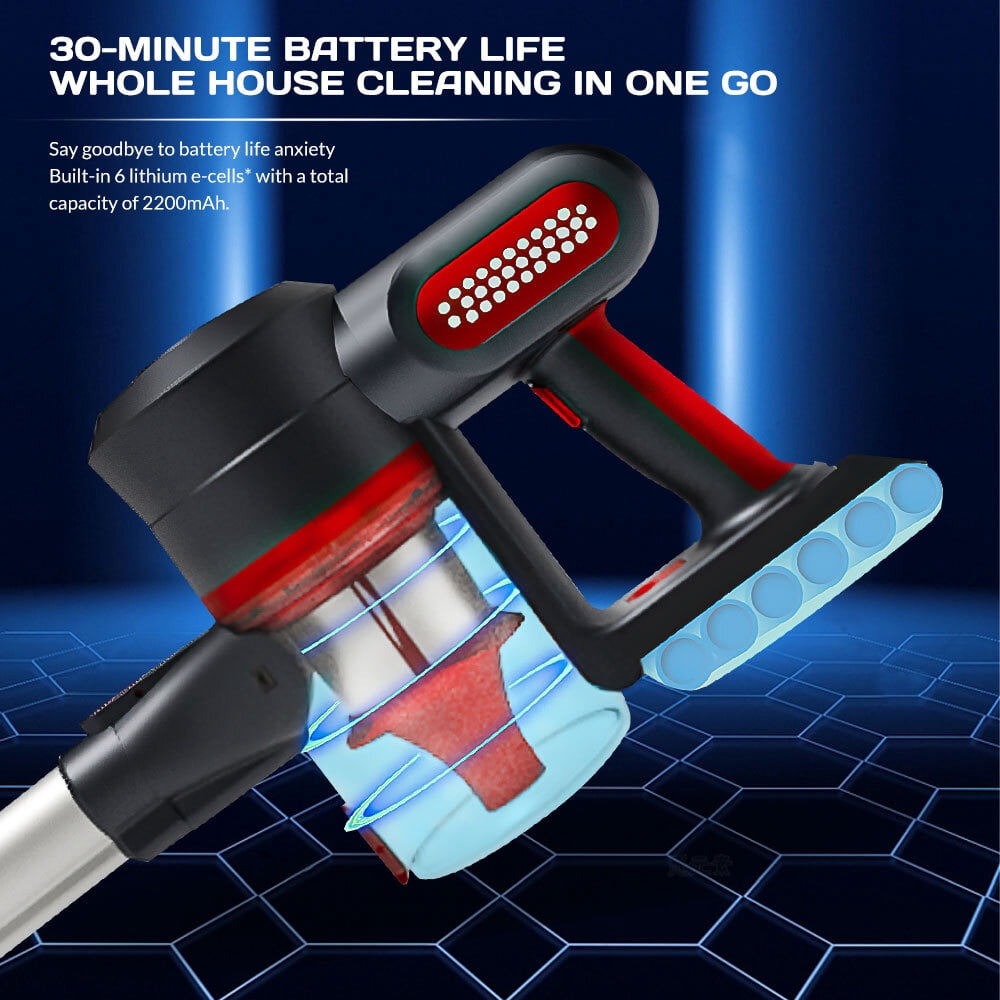 Cordless Vacuum Cleaner,KEPEAK 21KPA Stick Vacuum with 40Min Detachable Battery Vacuum Cleaner for Home Hard Floor Car Carpet