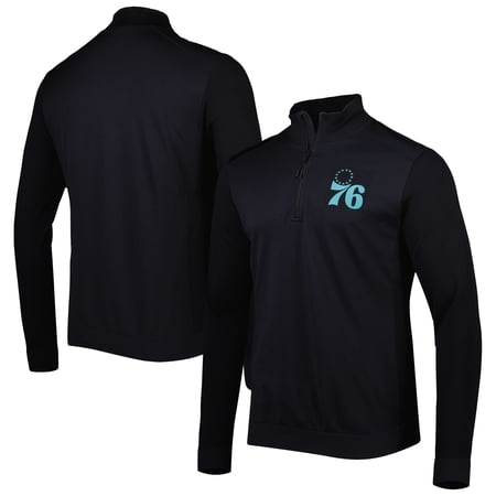 Men s Levelwear Black Philadelphia 76ers Nano Engineered Knit Fabric Quarter-Zip Jacket