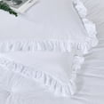 thumbnail image 2 of Lady Ann White Ruffled Comforter Set Queen,Lightweight Farmhouse Shabby Boho Chic White Ruffle Bedding,Ultra Soft Washed Bed Comforter 3PC (1 White Comforter+2 Ruffle Pillow Shams), 2 of 7
