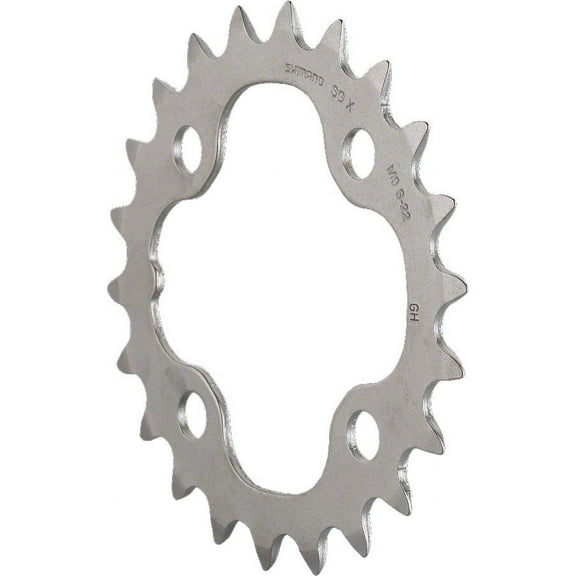 Shimano Deore M532 22T 64mm BCD 4 Bolt 9 Speed Silver Steel Inner Chainring
